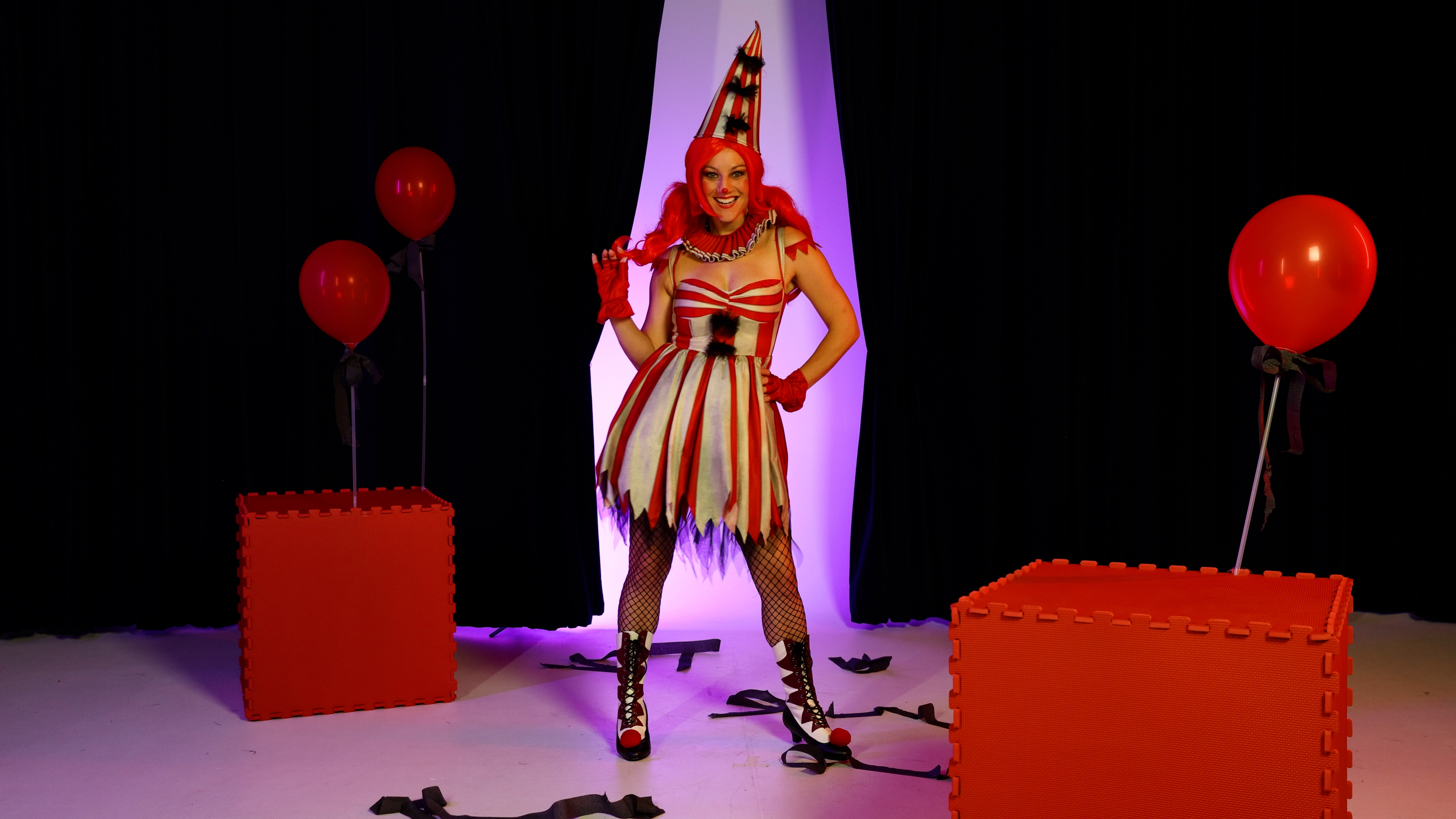 FUN0931AD Sinister Circus Clown Costume for Women